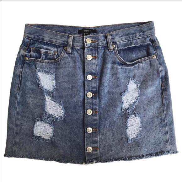 Forever 21 Dresses & Skirts - Forever 21 blue denim-faded wash mini skirt. Forever 21 Dresses & Skirts - Forever 21 blue denim-faded wash mini skirt.